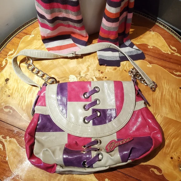 Guess Y2K Pink & Purple Patchwork Bag - Picture 2 of 5